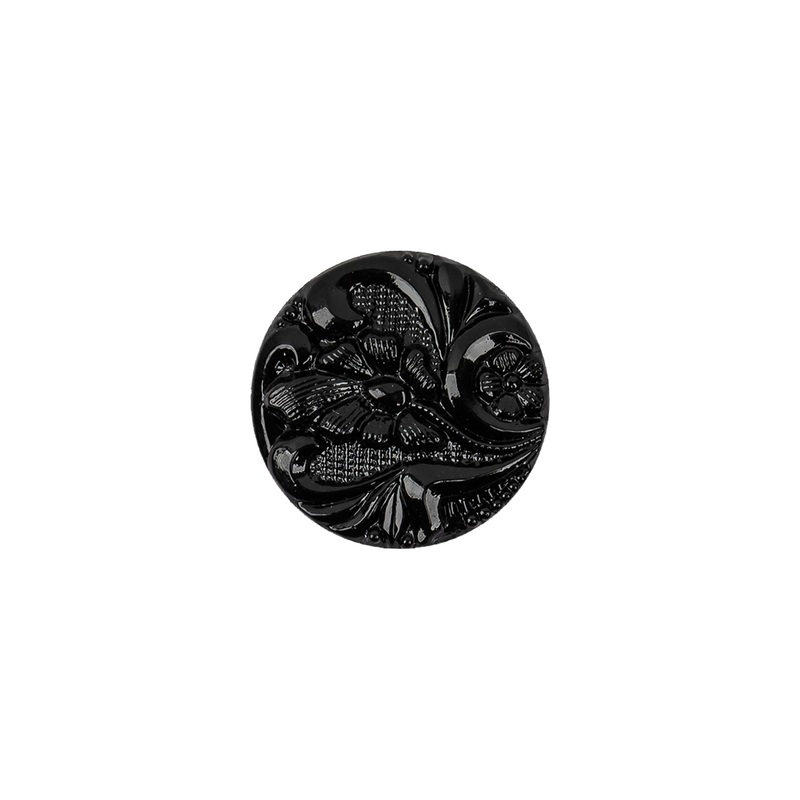 Black Glass Button – 22L/14mm