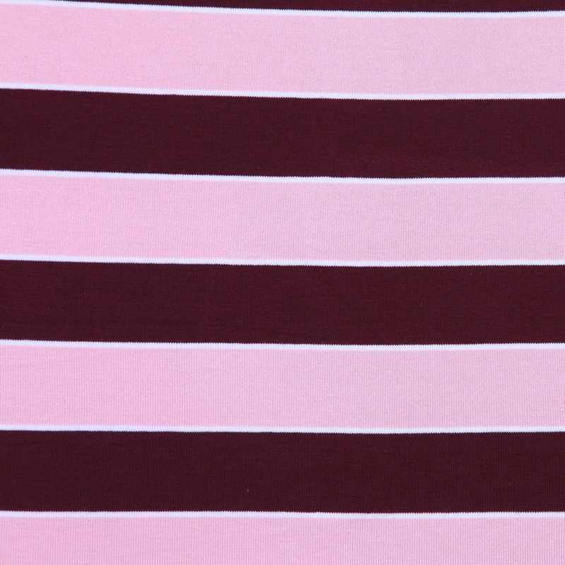 Pink and Burgndy Awing Striped Stretch Jersey Knit