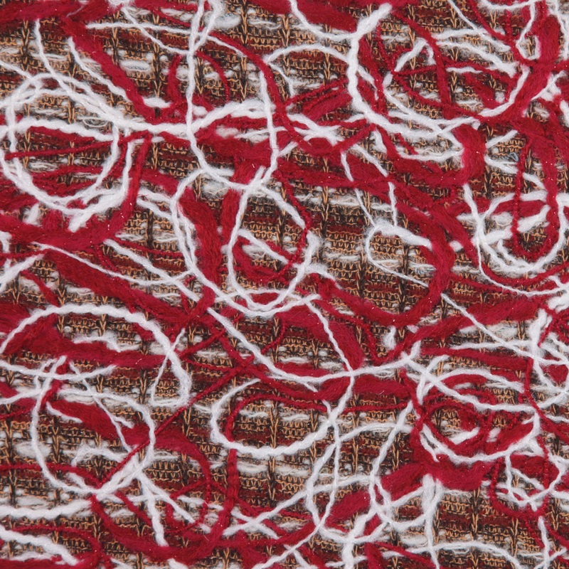 Red/White/Orange Solid Novelty Knit