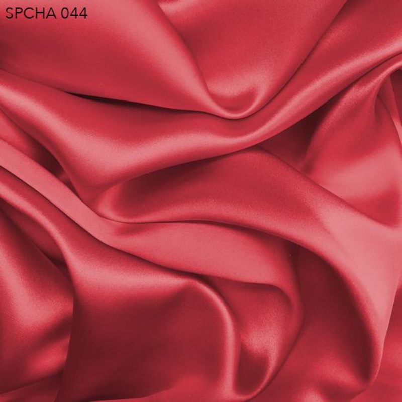 Silk Charmeuse – Deep Coral Fabric by the Yard