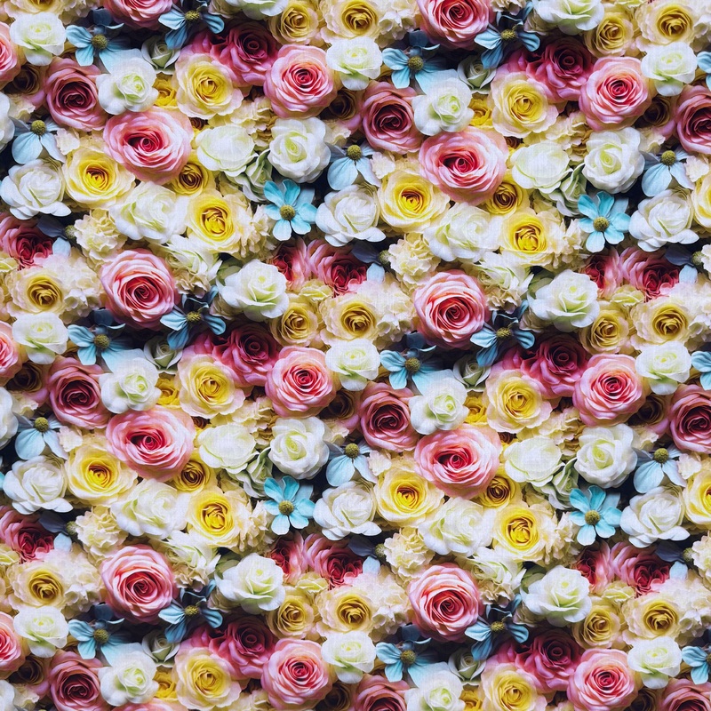 Viscose Printed Challis Roses Yellow Per Met