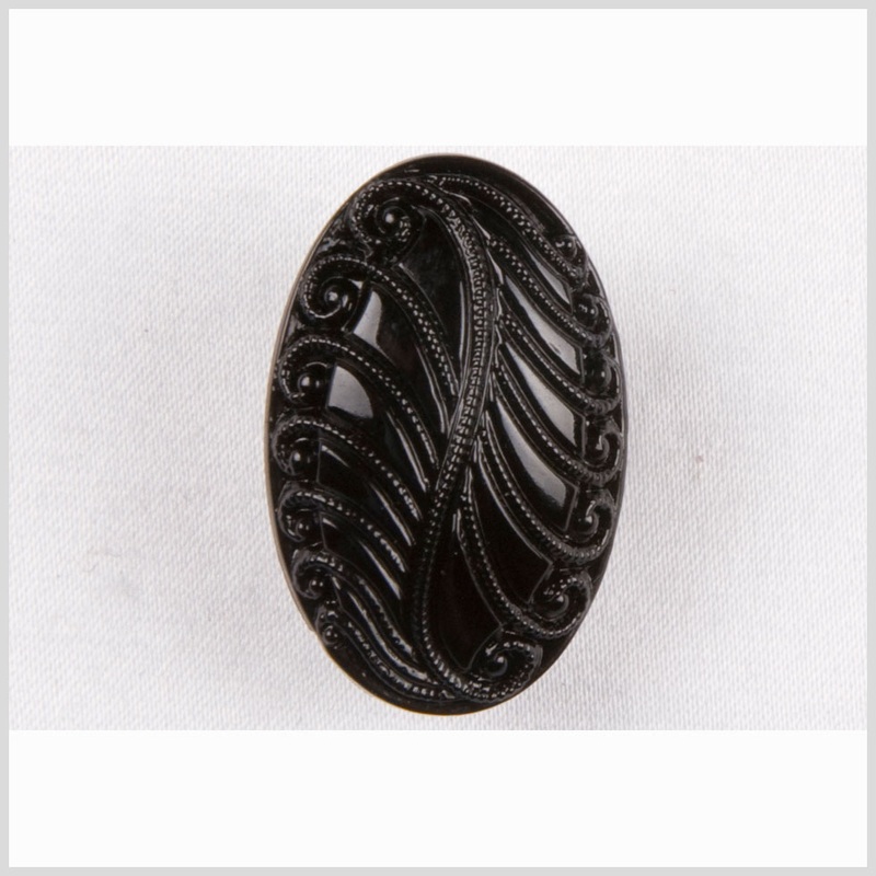 Black Glass Button – 36L/23mm