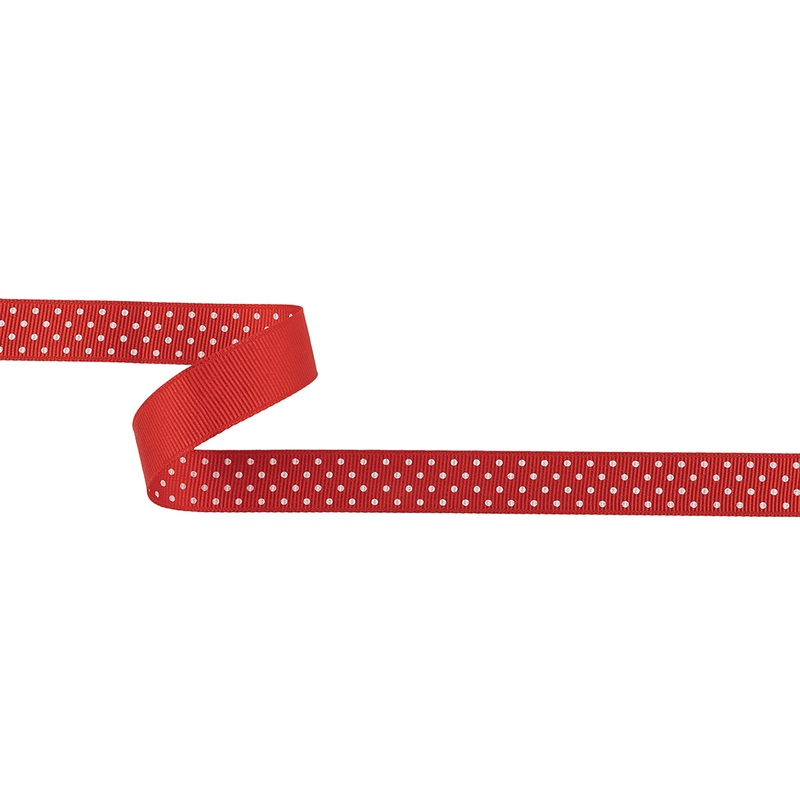 High Risk Red and White Polka Dots Grosgrain Ribbon – 0.625″