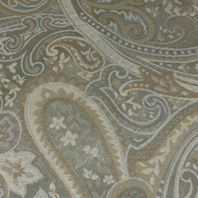 Swavelle Mill Creek Meno Turquoise Paisley Ivory Upholstery Fabric Order Product