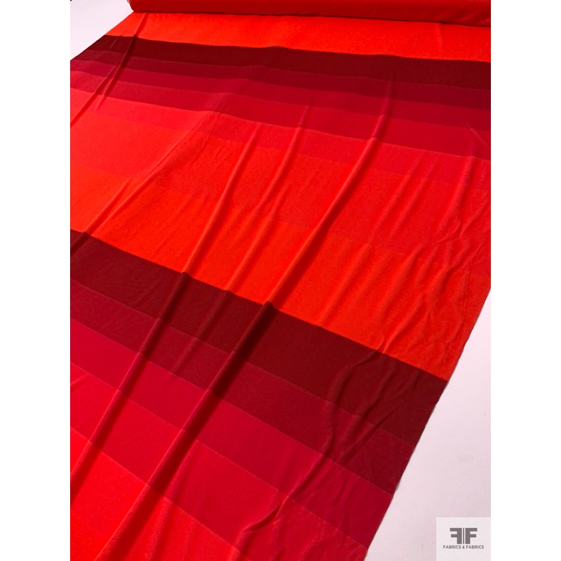 Yarn-Dyed Ombr Striped Jersey Knit Panel – Shades of Red Fabric by the Panel