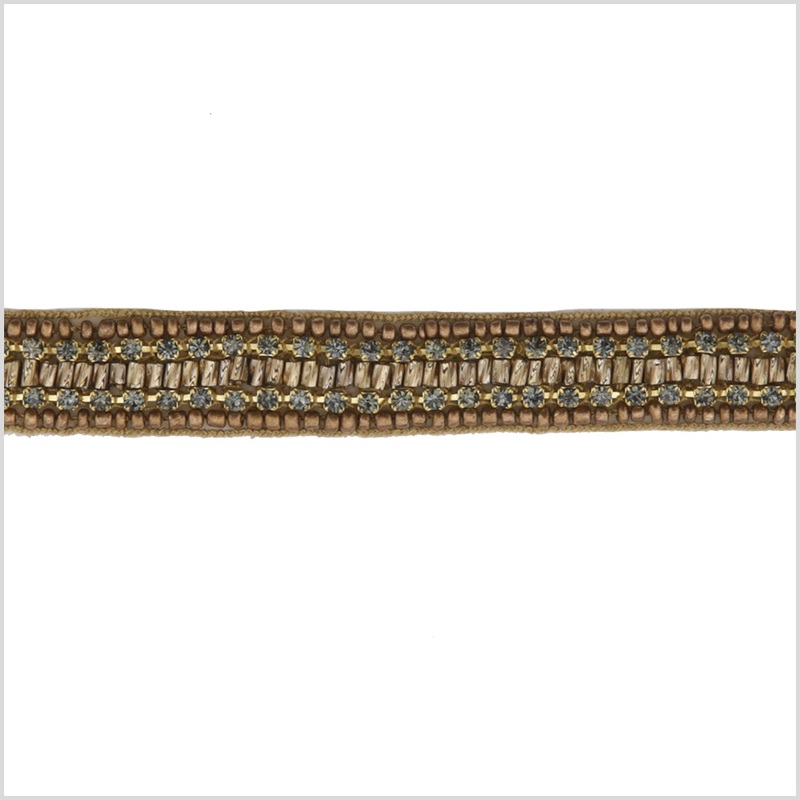 0.5″ Copper/Bronze Beaded Rhinestone Trm