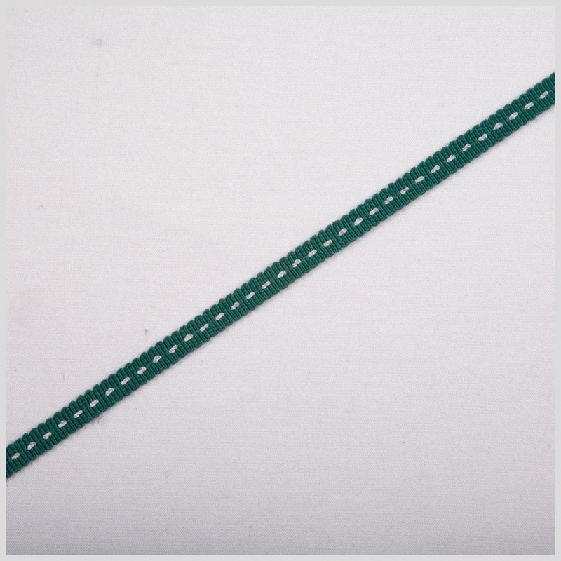 1/8″ Dark Green Stitched Grosgrain Ribbon