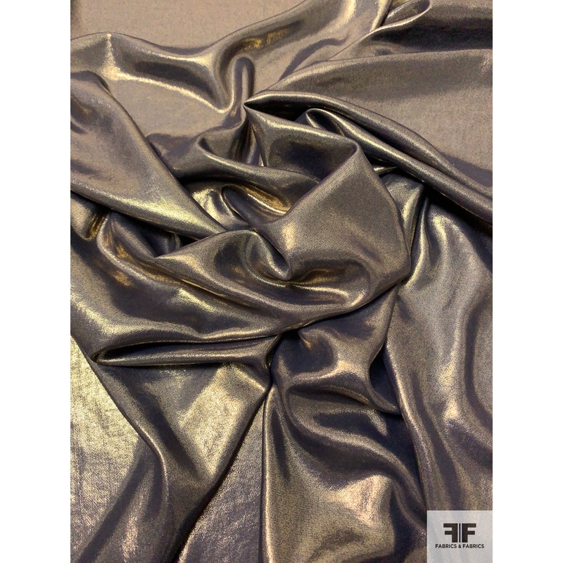 French Foil Printed Polyester Chiffon – Gold / Black Fabric by the Yard