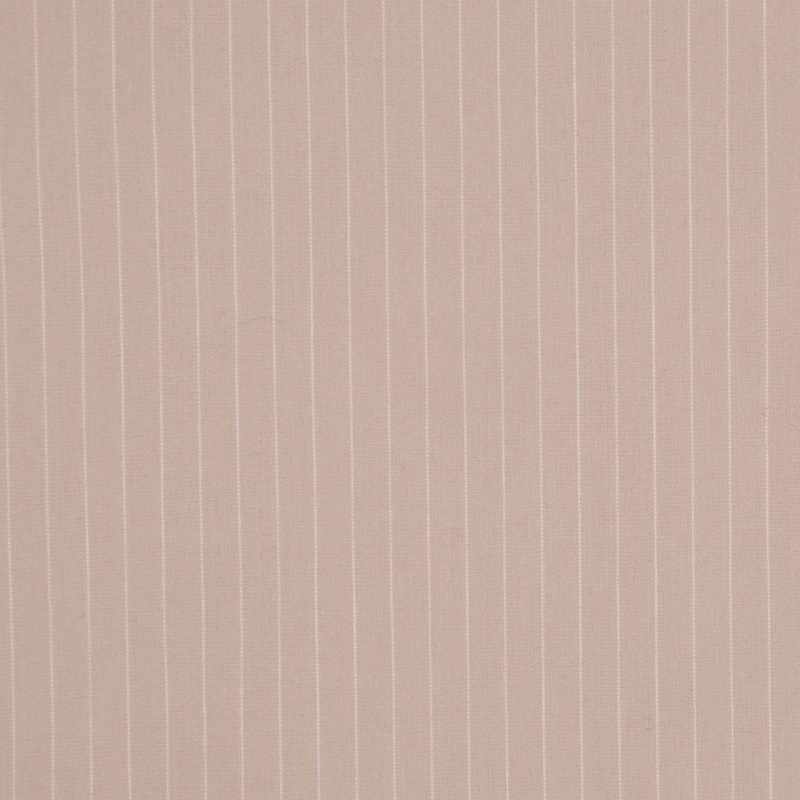 Italian Birch/Fog Pin Striped Smooth Stretch Cotton Suiting