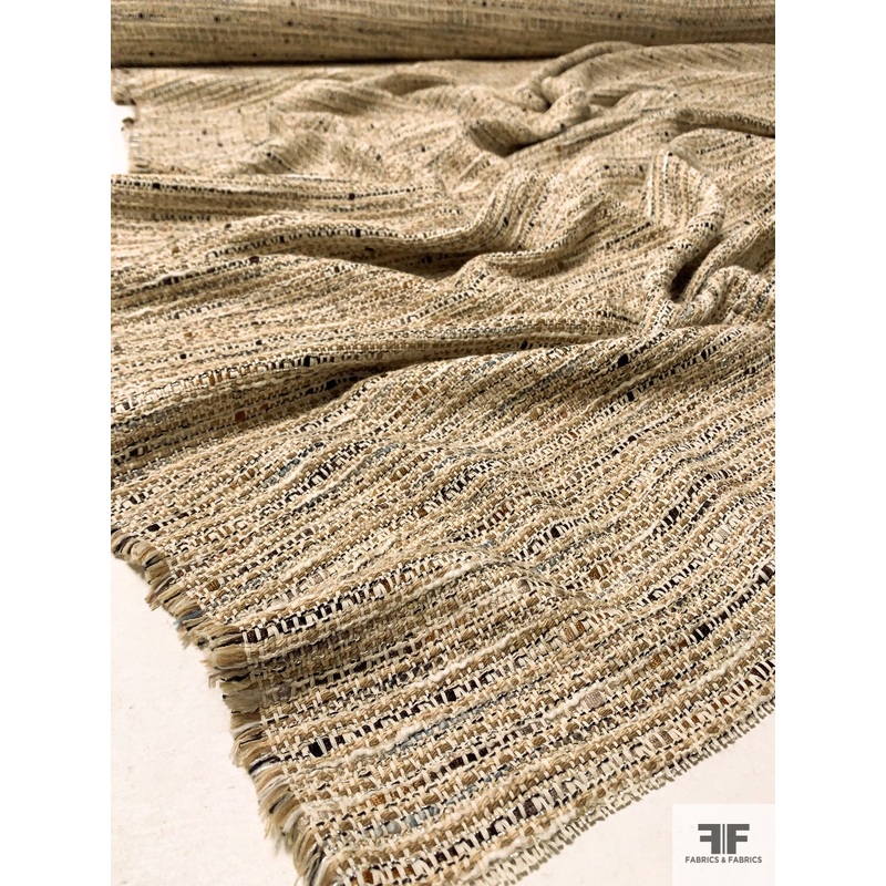 Italian Loosely Woven Tweed Suiting – Earth Tones Fabric by the Yard