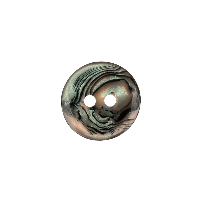 Italian Seaweed Swirls 2-Hole Rolled Rim Plastic Button – 24L/15mm
