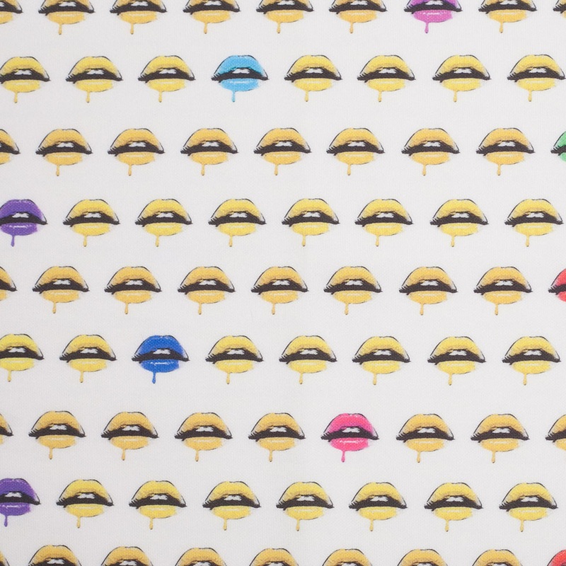 Pop Art Lips Digitally Printed Stretch Neoprene/Scuba Knit