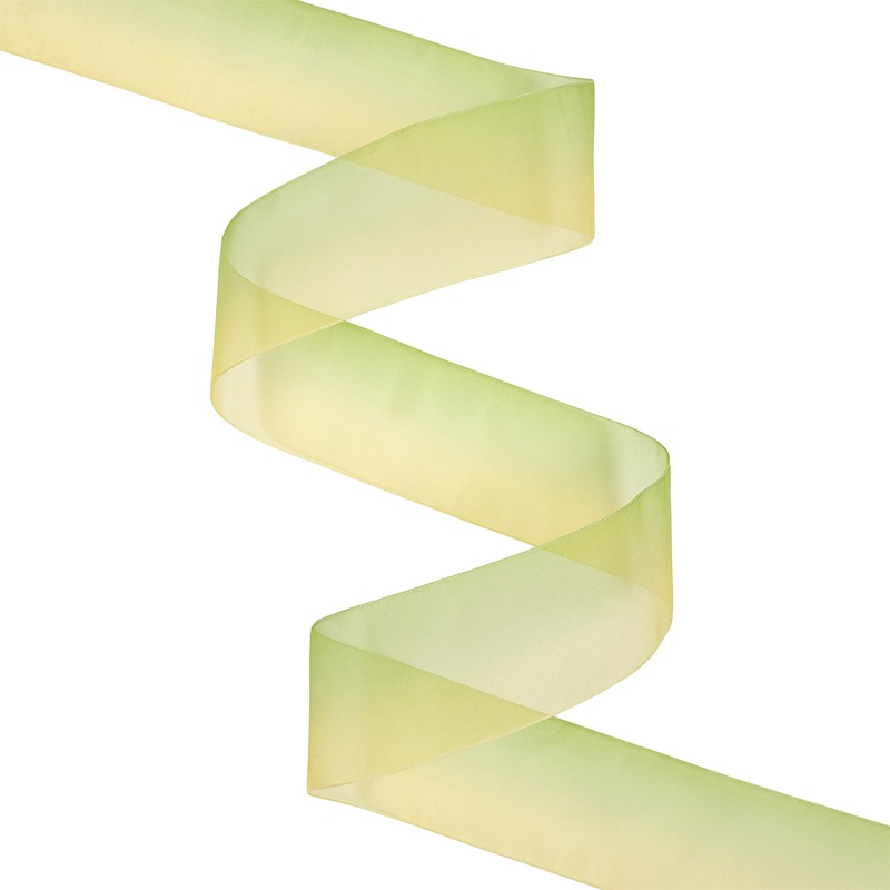 Sheer Yellow and Green Ombre Ribbon – 1.5″