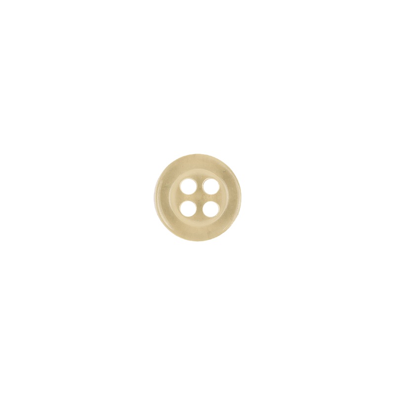 Translucent Beige Tire Rimmed 4-Hole Blouse Button – 13L/8mm