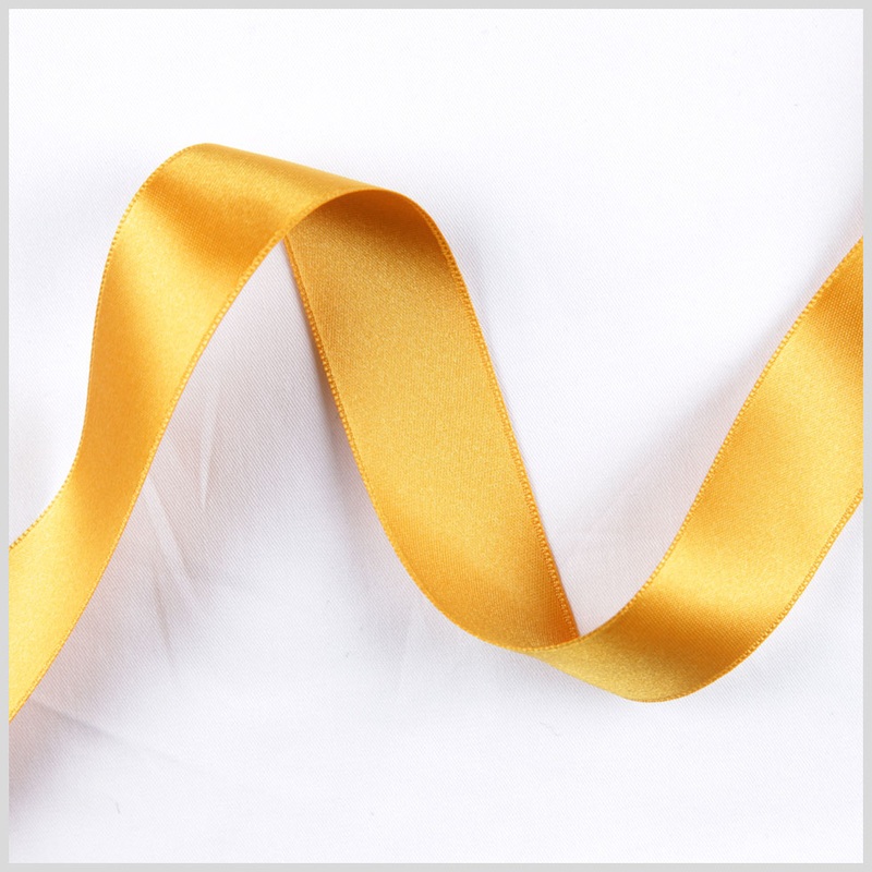 2.5″ Dark Yellow Double Face French Satin Ribbon
