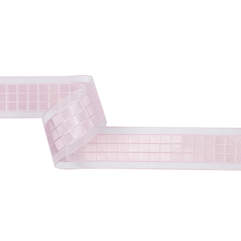 Baby Pink Squares and Sheer Borders Ribbon – 36mm