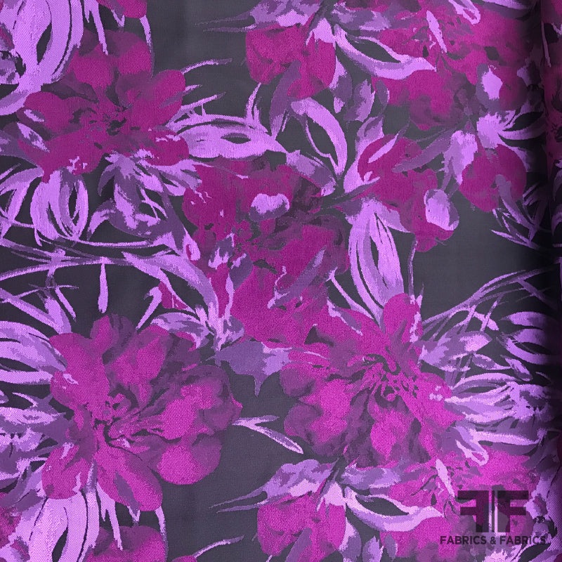 Blooming Floral Brocade – Purple Fabric by the Yard