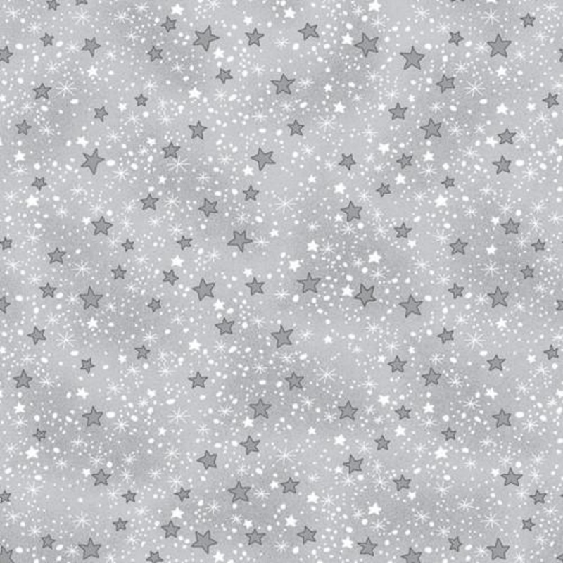 Comfy Flannel  –  Grey multi stars tonal N9831-99