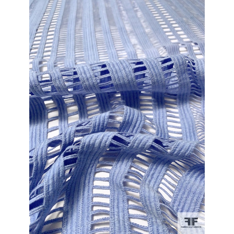 Lela Rose Striped Guipure Lace – Periwinkle Fabric by the Yard