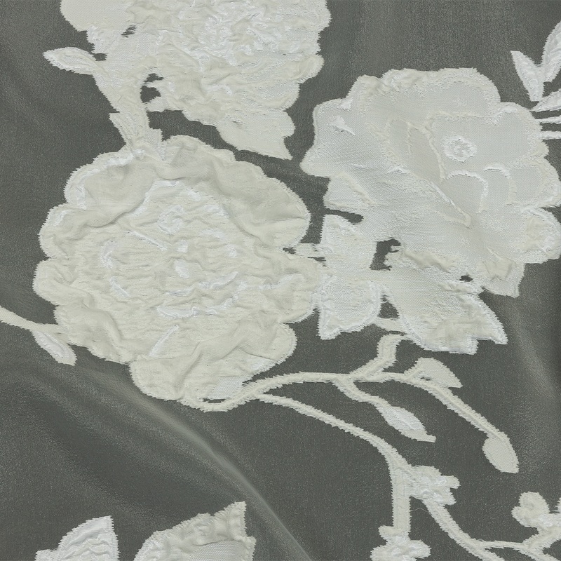 Metallic White Floral Luxury Burnout Brocade