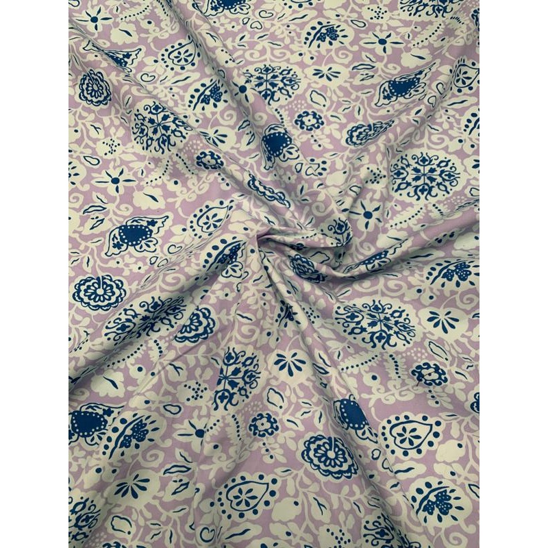 Summer Loving Printed Cotton Poplin – Lavender / Sky Blue / Blue Fabric by the Yard
