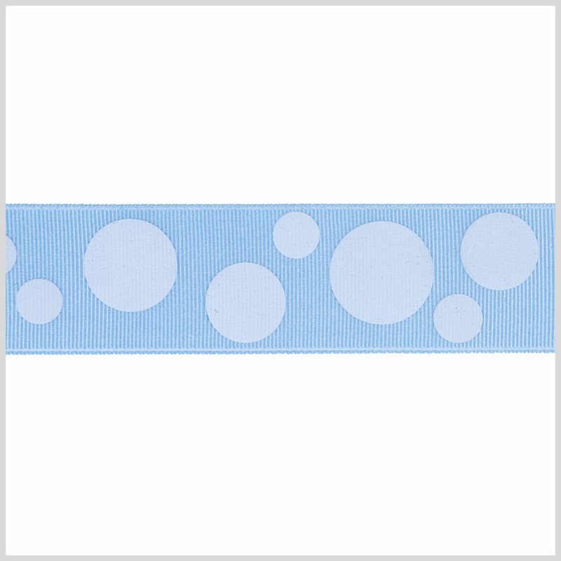 1.5″ Blue/Blue Polka Dot Grosgrain Ribbon
