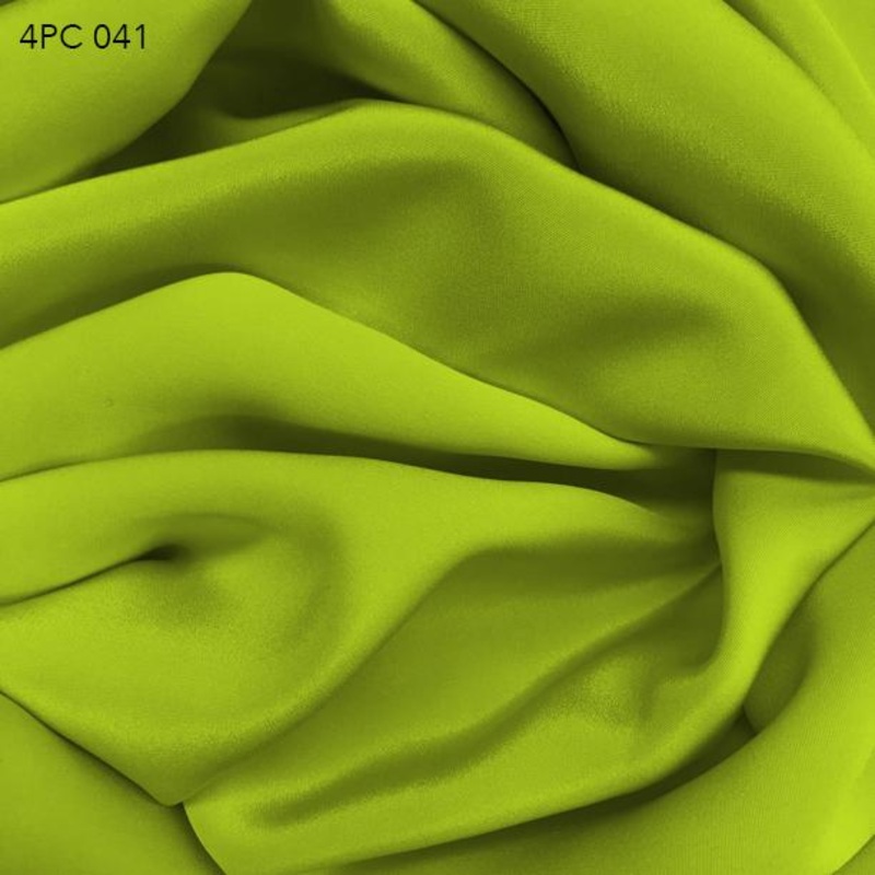 4 Ply Silk Crepe – Acid Lime Fabric by the Yard