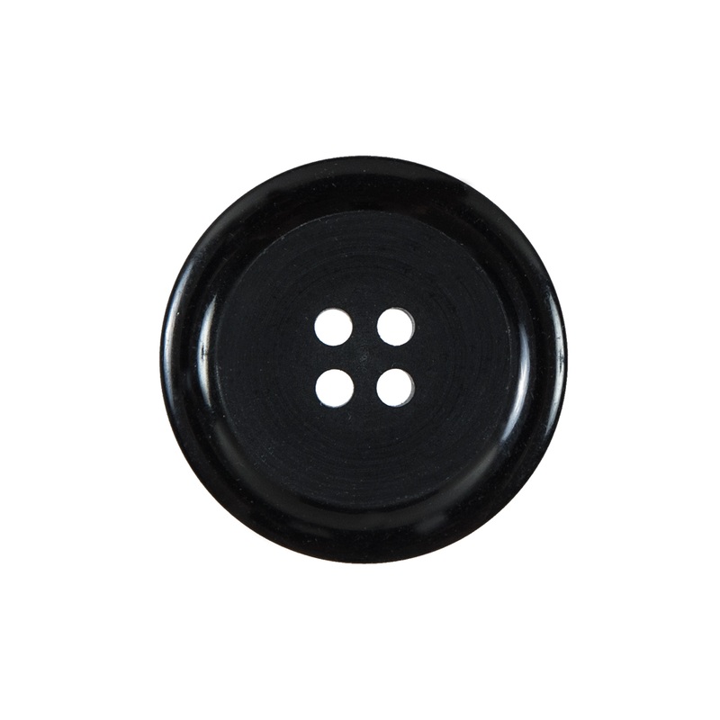 Black 4-Hole Plastic Button – 38L/24mm