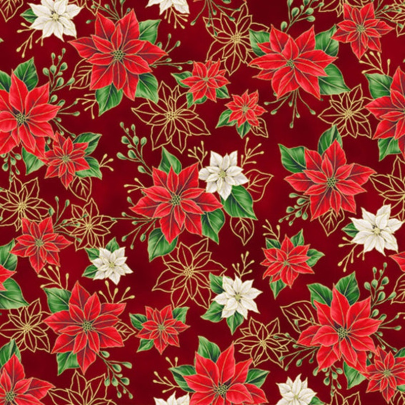 Blooming Holidays / Small Poinsettias in Scarlet & Gold