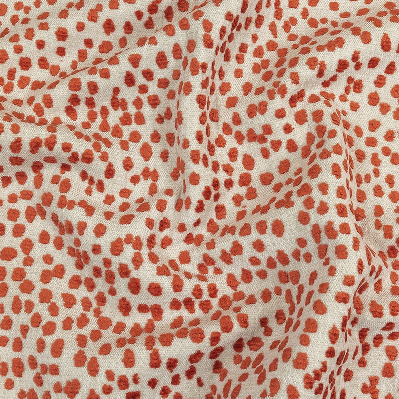 Cinnabar Raised Spots Acrylic Chenille Woven