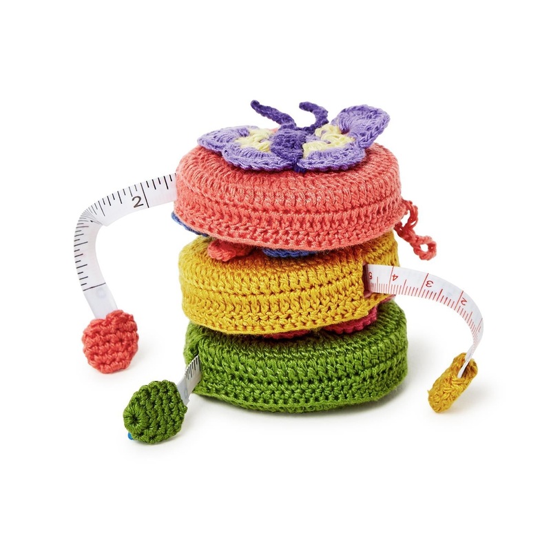 Fluttering Butterfly Hand-Crotcheted Measuring Tape Pink
