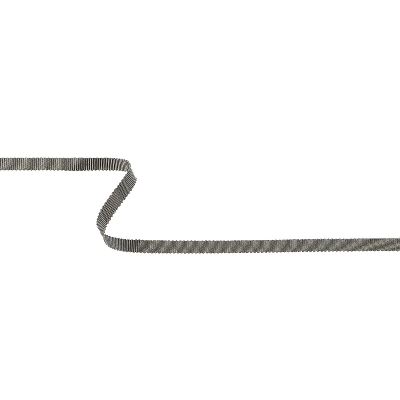 Forged Iron Recycled Polyester Petersham Grosgrain Ribbon – 6mm