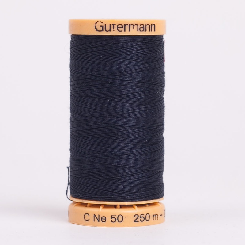 Gutermann Natural Cotton Thread 250m – 6210 Charcoal Navy