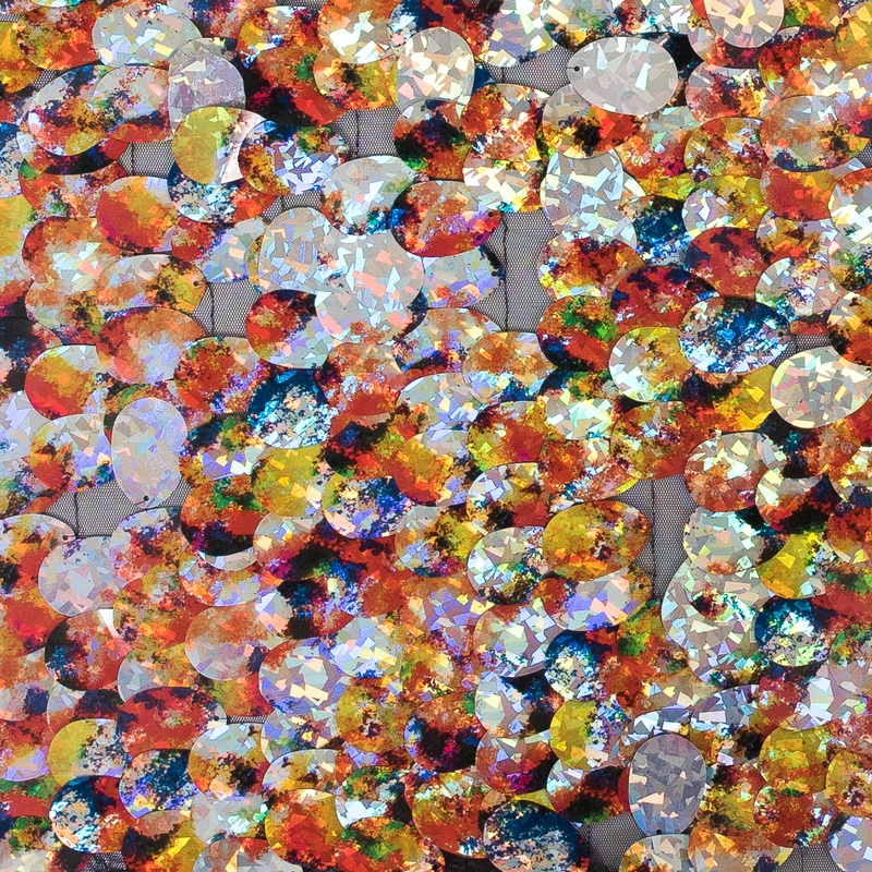 Mesh with Large Paillette Sequins – Multicolor Reflective – Gilles Collection