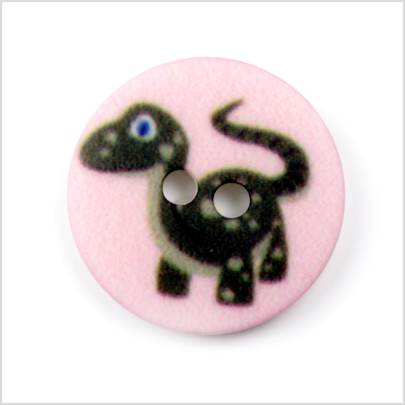 Pink Kids Dinosaur Button – 24L/15mm
