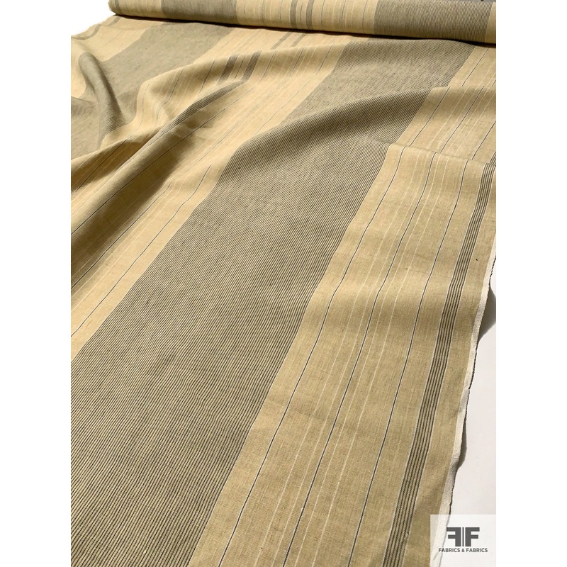 Vertical Multisize Striped Cotton Linen – Beige / Grey / Off-White Fabric by the Yard