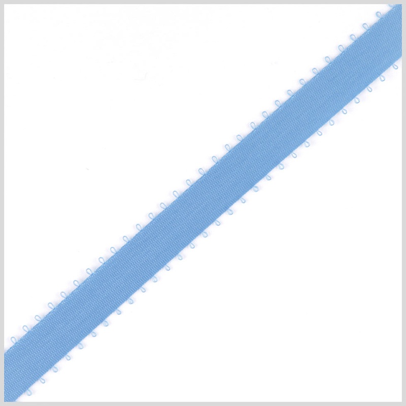 3/16″ Lace Blue Double Face Feather Edge Satin Ribbon