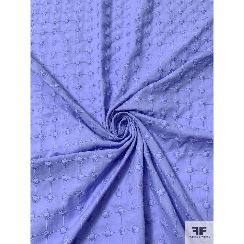 Lela Rose Dot Grid Embroidered Cotton Lawn – Periwinkle Fabric by the Yard
