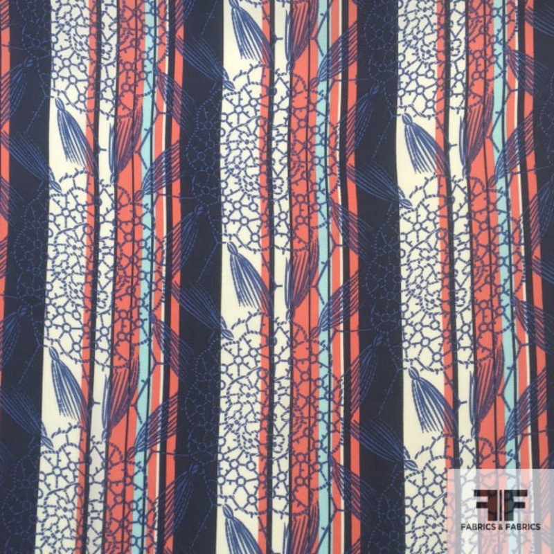 Printed Embroidered Design on Silk Georgette – Multicolor Fabric by the Yard