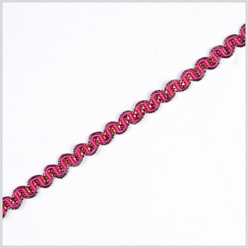 3/8″ Fuchsia/Gold Metallic Braid