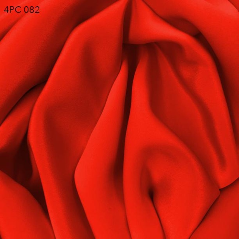 4 Ply Silk Crepe – Firecracker Red Fabric by the Yard