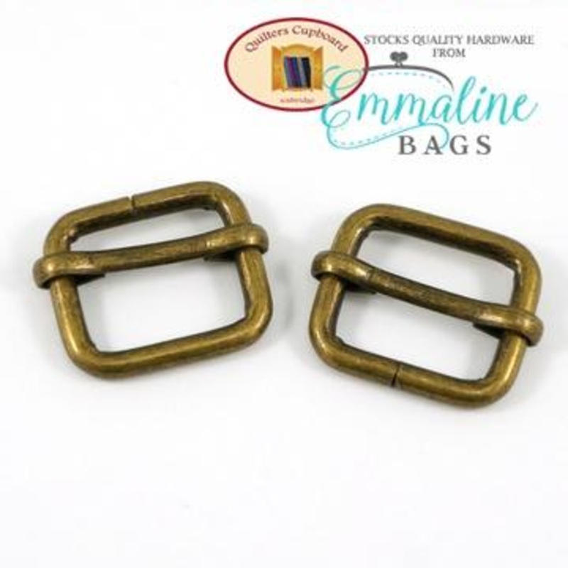 Clearance – Adjustable Strap Slider – Antique Brass – 3/4″