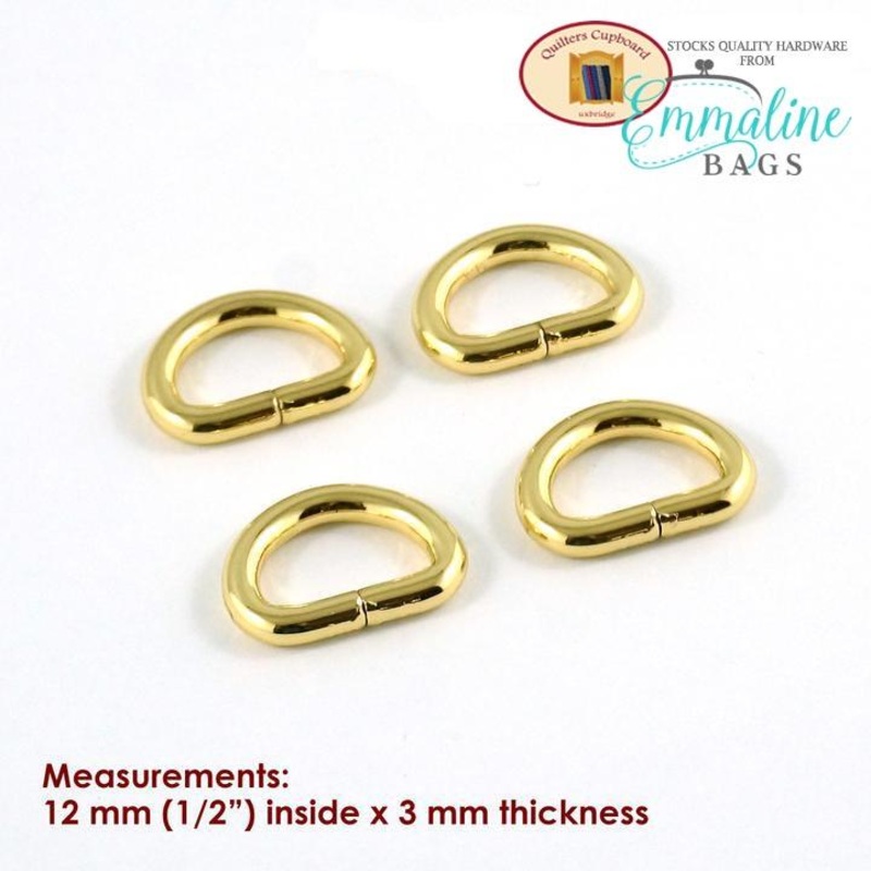 D-Rings – Gold – 1/2″ (12mm)