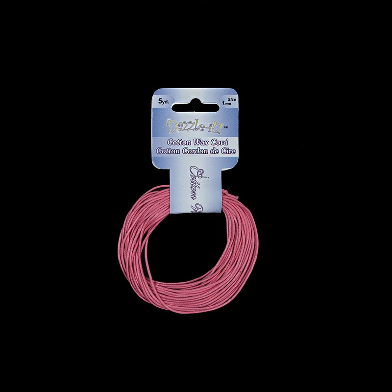 Dazzle-It Neon Pink Cotton Wax Cord – 1mm