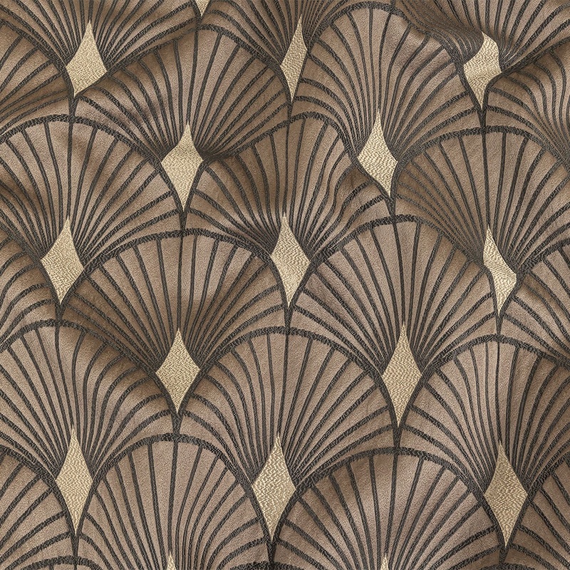 Drapery Jacquard – Praline Maze of Fans – British Imported