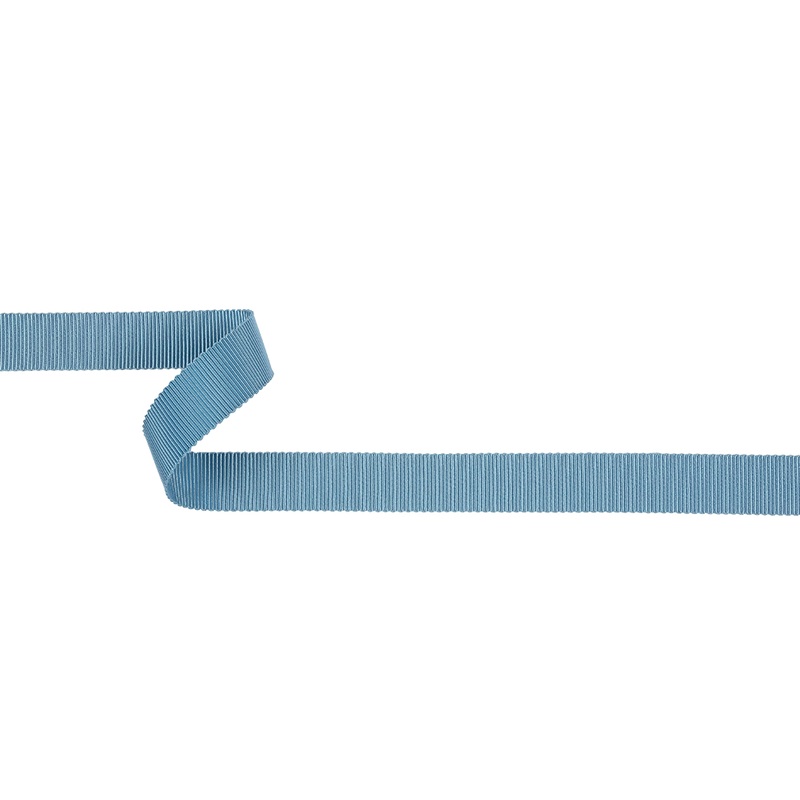 Dusty Blue Recycled Polyester Petersham Grosgrain Ribbon – 15mm