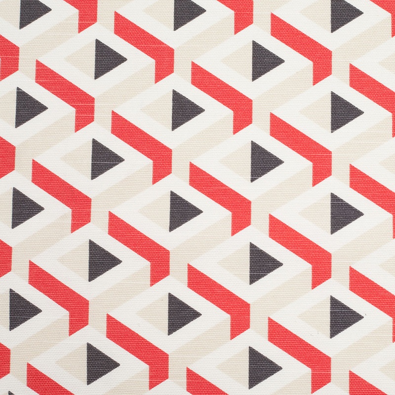 Spanish Red Geometric Woven