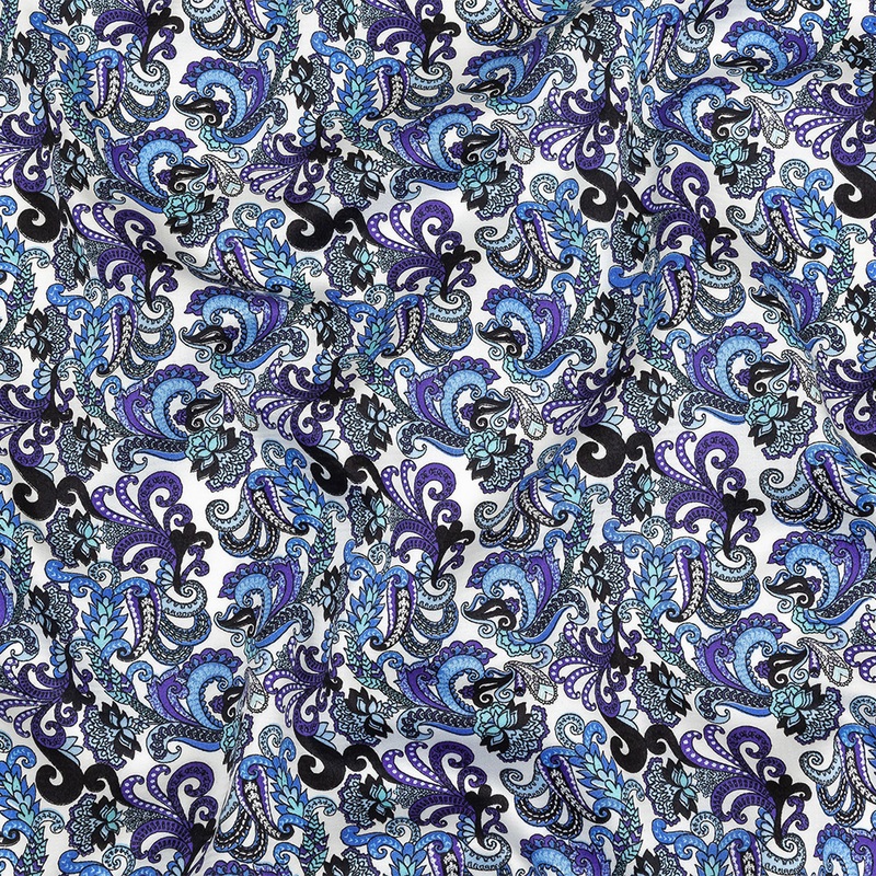 Ultramarine, Blue and Tap Shoe Paisley Cotton Sateen