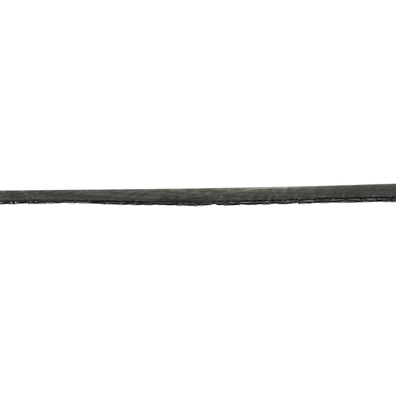 Vintage Gunmetal Twisted Bugle Beads on Black Trimming – 0.375″