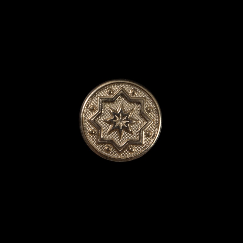 Gold Etched Metal Button – 24L/15mm